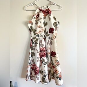 Charlotte Russe Floral Mini Dress - White and Red